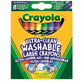 Набор мелков Crayola, большие, смываемые, восковые, 8 шт.