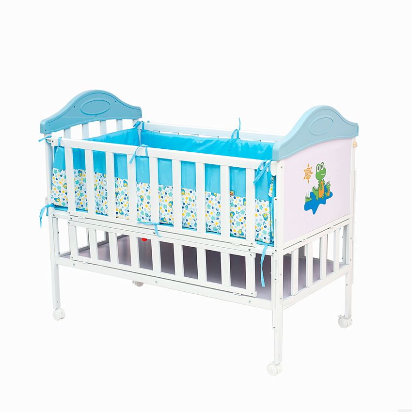 Кроватка Babyhit Sleepy, белая с голубым - фото