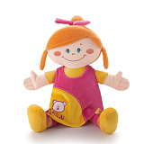 Мягкая кукла Trudi в оранжевом платье с мишкой, 40 см