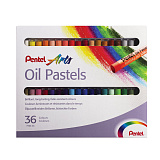 Пастель масляная художественная Pentel Oil Pastels, 36 цветов, круглое сечение, картонная упаковка