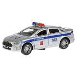 Модель машины Технопарк Ford Mondeo, Полиция, серебристая, инерционная, свет, звук