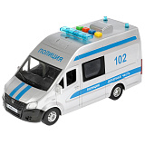 Микроавтобус Технопарк ГАЗель Next Полиция, серебристый, инерционный, свет, звук