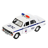 Модель машины Технопарк ВАЗ-2106 Жигули, Полиция, белая, инерционная, свет, звук
