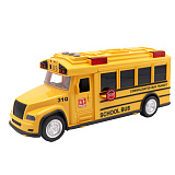 Фрикционный школьный автобус Funky Toys Школьный экспесс, со светом и звуком, открывающиеся двери, 26 см