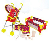Игровой набор Mary Poppins Delux 3 в 1, Кроватка с коляской и аксессуарами