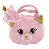 Мягкая игрушка Fluffy Family Котенок в сумочке с котёнком, 18 см, розовый