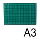 Коврик-мат Kw-Trio для резки, 3-слойный, А3, 450х300 мм, настольный, зеленый, 3 мм