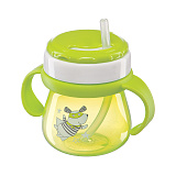 Поильник Happy Baby Straw Feeding Cup, с трубочкой и ручками, 250 мл, lime