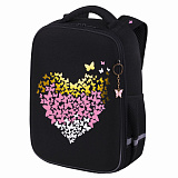 Ранец Brauberg Light Shining heart, 1 отделение, с брелоком, фольгированная печать, 13L, 36х26х13 см