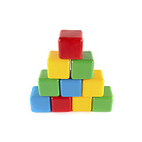 Кубики Пластмастер цветные, кубик 7х7 см
