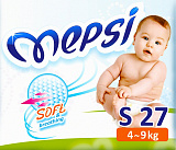 Подгузники Mepsi детские S, 4-9 кг, 27 шт.