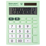Калькулятор настольный Brauberg Ultra Pastel-12-LG, 192x143 мм, 12 разрядов, двойное питание, мятный