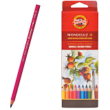 Карандаши художественные Koh-I-Noor Mondeluz, цветные, акварельные, 18 цветов, 3,8 мм, заточенные, европодвес