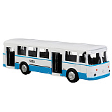 Автобус Технопарк ЛиАЗ 677, бело-голубой, инерционный