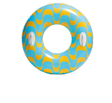 Надувной круг с ручками Intex Волны, голубой, от 9 лет, 91 см