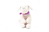 Мягкая игрушка Lapkin Собака, 30 см, белый/фиолетовый