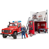 Набор Bruder Пожарная станция Bruder с джипом Land Rover Defender и фигуркой пожарного