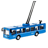 Троллейбус Технопарк синий, инерционный, 16 см