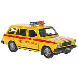 Модель машины Технопарк ВАЗ-2104 Жигули, Медслужба, жёлтая, инерционная