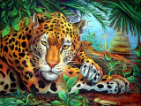 Алмазная картина Леопард, 40*50 см, на подрамнике