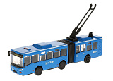 Троллейбус Технопарк сочлененный, синий, инерционный, свет, звук