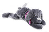 Мягкая игрушка Lapkin Собака, 60 см, серый/фиолетовый