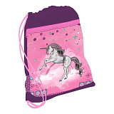 Мешок-рюкзак для обуви Belmil Pinky Unicorn, с вент. сеткой и объем. карм. на молн., 35х43 см