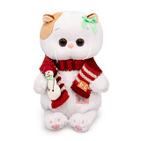 Мягкая игрушка BudiBasa Кошечка Ли-Ли Baby, в шарфике, со снеговичком, 20 см