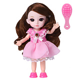 Кукла шарнирная Funky Toys Малышка Лили, шатенка, с расческой, 16 см