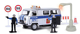 Машина Технопарк микроавтобус УАЗ Милиция/Полиция, Дежурная часть с фигурками и аксессуарами