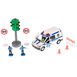 Игровой набор Технопарк Полиция, со светофором и фигурками, инерционный, свет, звук