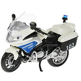 Модель Технопарк Мотоцикл Полиция, пластиковый, свет, звук