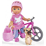 Кукла Simba Еви на велопрогулке с собачкой, 12 см