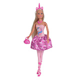 Кукла Simba Штеффи, в розовом платье с единорогом, 29 см