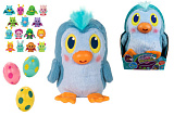 1TOY Дразнюка-Несушка игр.наб.мягк.игр.и 3 пласт.яйца с фиг.внутри, Пингвинос 10,16х12,7х20,32 см,показ.язык,кор. 14,5х11,6х23 см