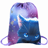 Мешок для обуви Brauberg Premium Anime Cat, карман, подкладка, светоотражайка, 43х33 см