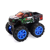 Машинка Funky Toys Die-cast Пикап, инерционная, чёрная, с синими колесами и краш-эффектом, 14.5 см