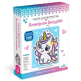 Алмазная фигурка с магнитом и ленточкой Оригами Розовый единорог