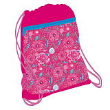 Мешок-рюкзак для обуви Belmil Pink Flowers, с вент. сеткой и объем. карм. на молн., 35х43 см