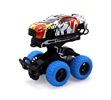 Машинка Funky Toys Die-cast, инерционная, с ярким рисунком, краш-эффектом и синими колесами, 15.5 см