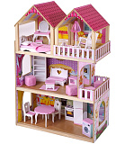 Кукольный домик DreamToys Серафима, с мебелью, светом и сьемной мансардой