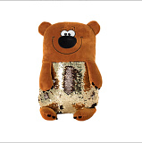Игрушка мягконабивная KiddieArt Tallula Медведь, пайетка, 45 см