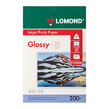 Фотобумага Lomond, А4, 200 г/м2, 50 листов, односторонняя, глянцевая