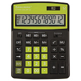 Калькулятор настольный Brauberg Extra Color-12-BKLG, 206x155 мм, 12 разрядов, двойное питание, чёрно-салатовый