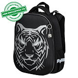 Ранец Brauberg Shiny, 2 отделения, с брелком, Tiger, Светящийся рисунок, 17L, 38х28х14 см