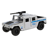 Модель машины Технопарк Hummer H1 пикап, Полиция, инерционная, свет, звук