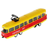 Трамвай Технопарк Гортранс, желто-красный, пластиковый