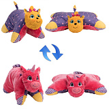 1toy плюш.Подушка Вывернушка 2в1,Лавандовый Единорог-Щенок Йорк,обертка,пакет