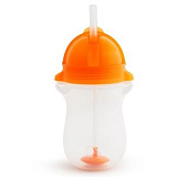 Поильник-чашка Munchkin Click Lock, с трубочкой, 280 мл, оранжевый