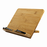 Подставка для книг и планшетов Brauberg, бамбуковая, 28х20 см, регулируемый угол